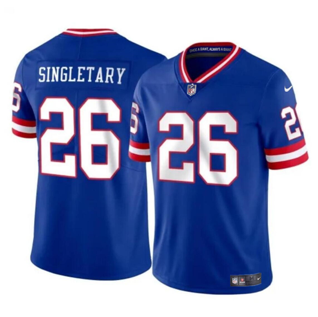 Youth New York Giants #26 Devin Singletary Royal Throwback Vapor Untouchable Limited Stitched Jersey